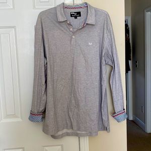 Gray top button pullover shirt - size XL